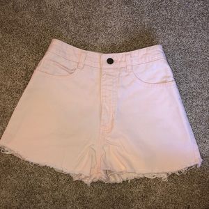 Homemade light pink Cut offs
